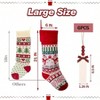 6 Pack Knitted Stockings for Christmas Family Decor 21 Inches Large Snowflake Reindeer Snowman Tree Stocking Xmas Holiday Season - 4 of 4