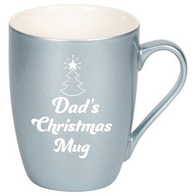 Elanze Designs Dad's Christmas Mug Frosted Blue 10 ounce New Bone China Coffee Cup Mug