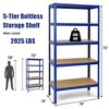 Costway 3PCS 72''Heavy Duty Steel 5 Level Garage Shelf Storage Adjustable Shelves Silver\Blue - image 2 of 4