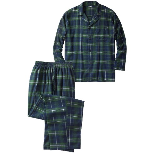 Kingsize Men's Big & Tall Plaid Flannel Pajama Set - Big - 3xl, Blue :  Target