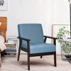 Tangkula Wooden Upholstered Accent Chair Fabric Armchair Home Office - 2 of 4