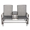 Outsunny 2-Person Outdoor Glider Bench w/ Center Table, Steel Frame for Backyard Garden Porch - 4 of 4