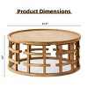 Boho Round Coffee Table, Farmhouse Style Cocktail Table for Living Room, Rustic Accent Table with Open-Frame Wood Base-Tanpinhause - 4 of 4