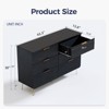 FONTOI Cabinet, Organizers and Storage, Storage Cabinet with 6 Smooth Sliding Drawers, Sideboard with Gold Handles, Black, 43.3*13.8*30 - 2 of 4