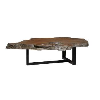 Contemporary Teak Wood Coffee Table Light Brown - Olivia & May