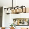 Artloge Rubbed Bronze Linear Pendant Chandelier 31 1/2" Wide Rustic Clear Glass 5-Light Fixture for Dining Room Kitchen - 4 of 4