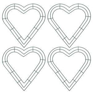 Unique Bargains Metal Decoration Heart Shape Wreath Frame Dream Catcher Rings 4 Pcs - 1 of 4