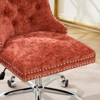 RISOKEYS Home Office Chair with Wheels & Silver Base,Cute Chenille Fabric with Tufted Back for Bedroom,Upholstered Adjustable Swivel Desk Chair. - 4 of 4
