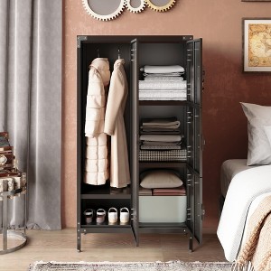 Mlezan Metal Locker: Lockable Cabinet with Doors and Shelves for Home, Office, Gym, or School. Ideal for Storage, Files, and Coat Organization. - 1 of 4