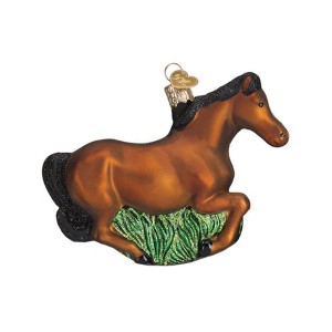 Old World Christmas Blown Glass Ornament for Christmas Tree, Brown Mustang - 1 of 3