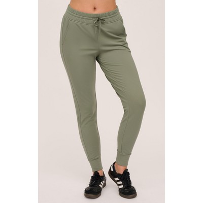 Yogalicious - Women's Polarlux Fleece Inside High Waist Jogger with Side  Pockets and Drawstring - Agave Green - Small