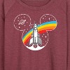 Women's - Disney - Retro Space Ear Silhouette with Rocket Lightweight French Terry Wide Neck Long Sleeve Graphic Shirt - 2 of 4