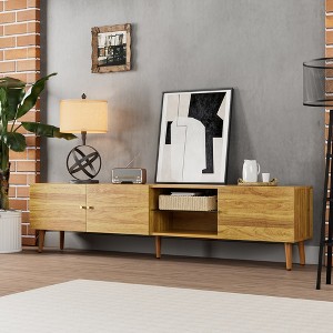 70 Inch Mid Century Modern TV Stand, TV Stand with Storage, Entertainment Center - 1 of 4