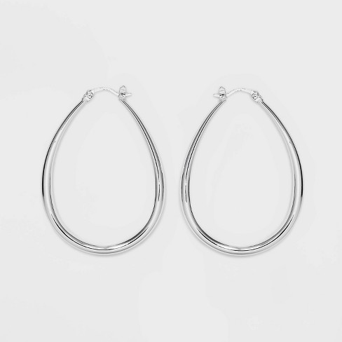 Sterling Silver Hoop Earring - Silver : Target