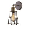 Chloe Lighting Charles Industrial-Style 1 Light Rubbed Bronze Wall Sconce 6"Wide - 2 of 3