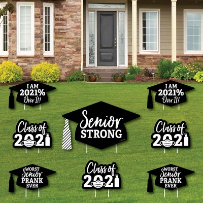 Big Dot of Happiness Senior Strong - Yard Sign and Outdoor Lawn Decorations - Class of 2021 Graduation Yard Signs - Set of 8