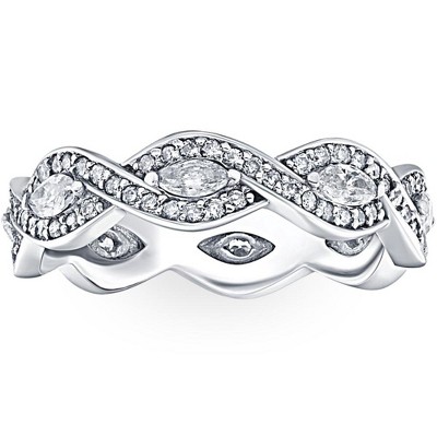 Pompeii3 3/4ct Marquise & Diamond Stackable Infinity Eternity Ring 14K White Gold