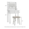 ELECWISH 24" White Makeup Vanity Desk Set with LED Mirror & Stool - Adjustable Lighting, 2 Drawers, USB Charging Station, Clear Desktop - 4 of 4