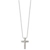 Black Bow Jewelry Women's Titanium, Stainless Steel & CZ Brushed Cross Necklace, 18 Inch - 3 of 4