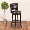 Emma and Oliver 29"H Panel Back Cappuccino Wood Swivel Seat Barstool - 2 of 4