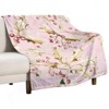 FIONECA Blush Pink Holly Berry Christmas Blanket with Gold Accent Pattern Cozy Soft Holiday Throw 30x40 inches - 2 of 4