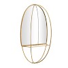 Metal Oval 1 Shelf Wall Mirror Gold - CosmoLiving by Cosmopolitan: Luxury Glam Style, No Assembly, Wall Mounted - 2 of 4