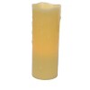 LED Wax Dripping Pillar Candles (Set Of 3) 8 Inch Height Flameless Home Lighting By Melrose - 2 of 3
