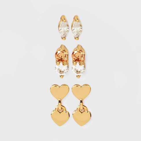 Gold plated store heart earrings