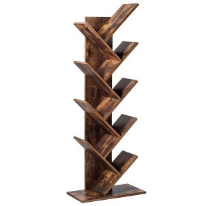 Costway Tree Bookshelf 8-Tier Bookcase Free Standing Book Rack Display Stand - 1 of 4