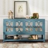 NicBex Sideboard Cabinet with Mirrored Doors Elegant Retro Buffet Cabinet with Bottom Shelf for Kitchen,Living Room,Blue - 2 of 4