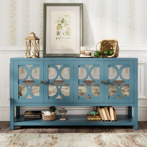 NicBex Elegant Retro Entryway Table with Mirrored Doors Console Table Narrow Side Table for Living Room, Dining Room - 1 of 4