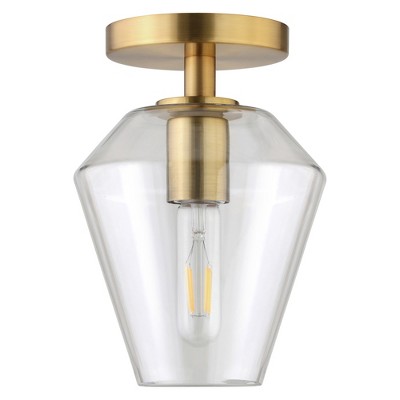 Hudson and Canal 7" Wide Semi Flush Mount with Glass Shade