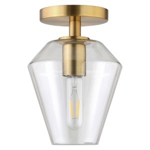 Hudson and Canal 7" Wide Semi Flush Mount with Glass Shade - 1 of 4