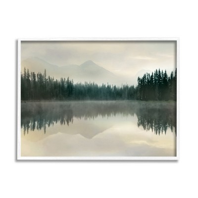 Stupell Industries Foggy Lake Forest Landscape Soft Nature Water Reflection