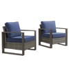 Gymojoy 2 Pieces Outdoor Patio Chair Dining Chair with Cushion High Back Chair - 3 of 4