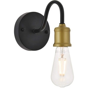 Elegant Lighting Serif 1 light brass and black Wall Sconce - 1 of 4
