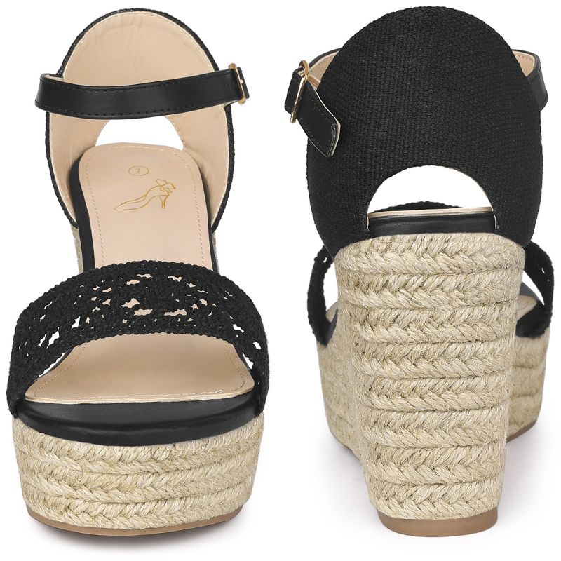 Perphy Platform Ankle Straps Espadrille Wedge Heel Sandals for Women, 3 of 6