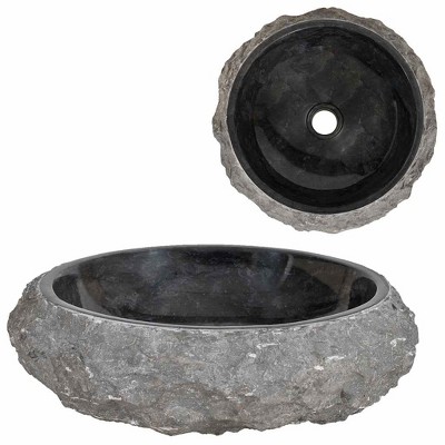 VidaXL Sink 15.7"x4.7" Marble Black