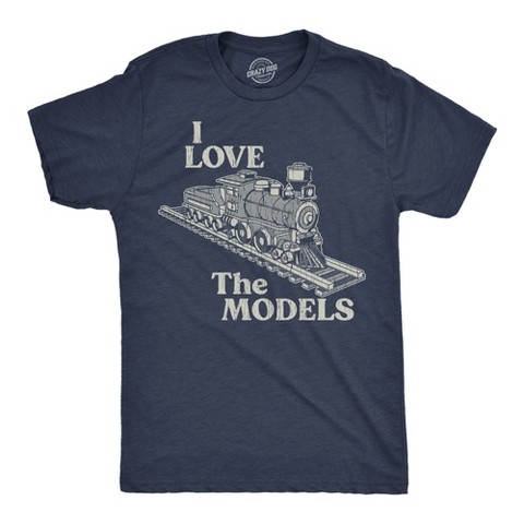 Мужские футболки Crazy Dog T-Shirts, Inc. Mens Funny T Shirts I Love The Models Sarcastic Graphic Tee for Men - Crazy Dog Men's T Shirt Gift for Adults Navy S