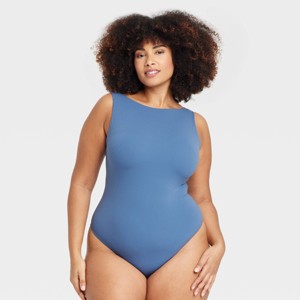 Women's Luxe Stretch Boat Neck Thong Bodysuit - Auden™ - 1 of 3