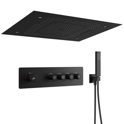 CASAINC 31" Ceiling Mounted LED Shower System & Hand Shower
