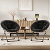 Comfy Saucer Chairs, Folding Reading Lounge Chair, Cozy Faux Fur Living Room Chair with Soft Thick Padded Seat Metal Frame, Modern Style Home - 2 of 4