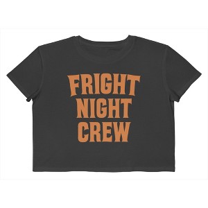 Rerun Island Women Fright Night Crew Short Sleeve Graphic Cotton Cropped Loose T-shirt - 1 of 4
