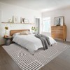Modern Machine Washable Abstract Area Rug Non Slip Non Shedding Soft Striped Floor Cover Low Pile Foldable Accent Indoor Rug for Living Room Bedroom - 3 of 4
