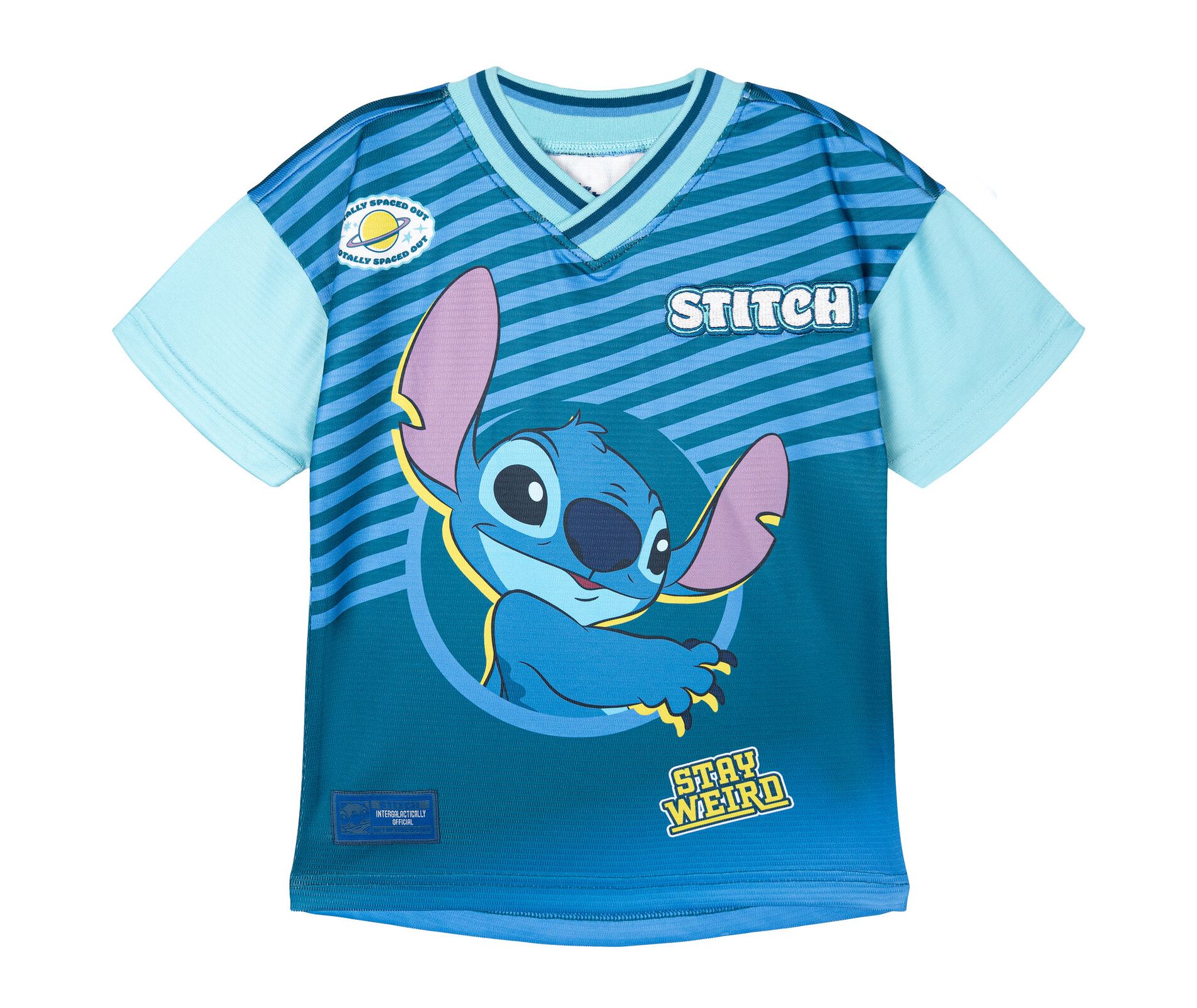 Disney Lilo & Stitch Toddler Boys Mesh Soccer Jersey Athletic T-Shirt Navy / Turquoise 3T