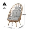 Outdoor Wicker Patio Egg Chair With Cushions, Backrest Swivel Accent Chair, All-Weather Patio Furniture for Backyard or Balcony-Maison Boucle - 2 of 4