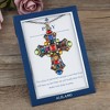 Anna-Kaci Colorful Stained Glass Rhinestone Cross Pendant Necklace Gift Message Card & Envelope Faith Jewelry Gifts - 3 of 4