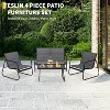 Jojoka 4 Piece Patio Conversation Set with Loveseat and Glass Top Coffee Table for Balcony/Backyard - 4 of 4