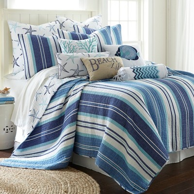 Camps Bay Blue and White Cotton Euro Shams Set
