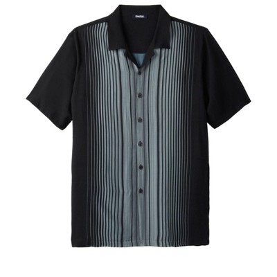 Kingsize Men's Big & Tall Short-sleeve Colorblock Rayon Shirt - 7xl, Black  : Target